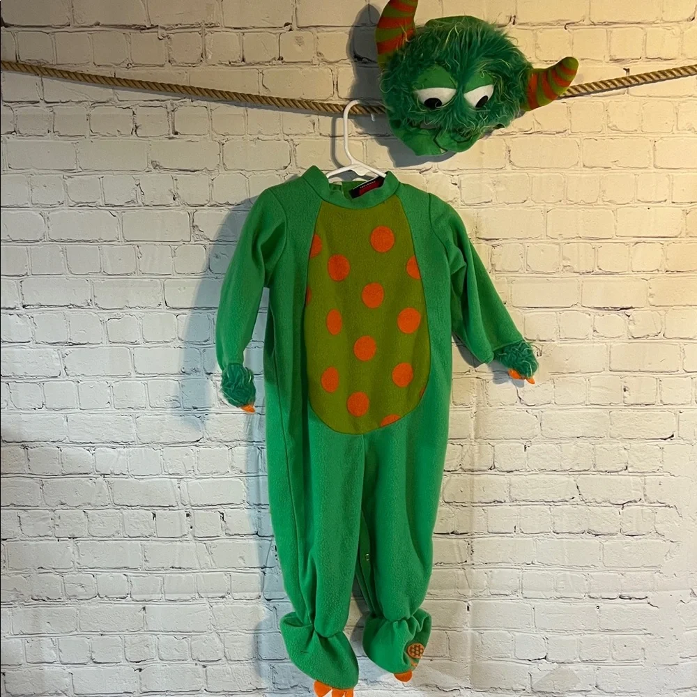 Green and Orange Polka Dot Monster Costume by Baby Boo. Ages 0 and up. 18-24 max
